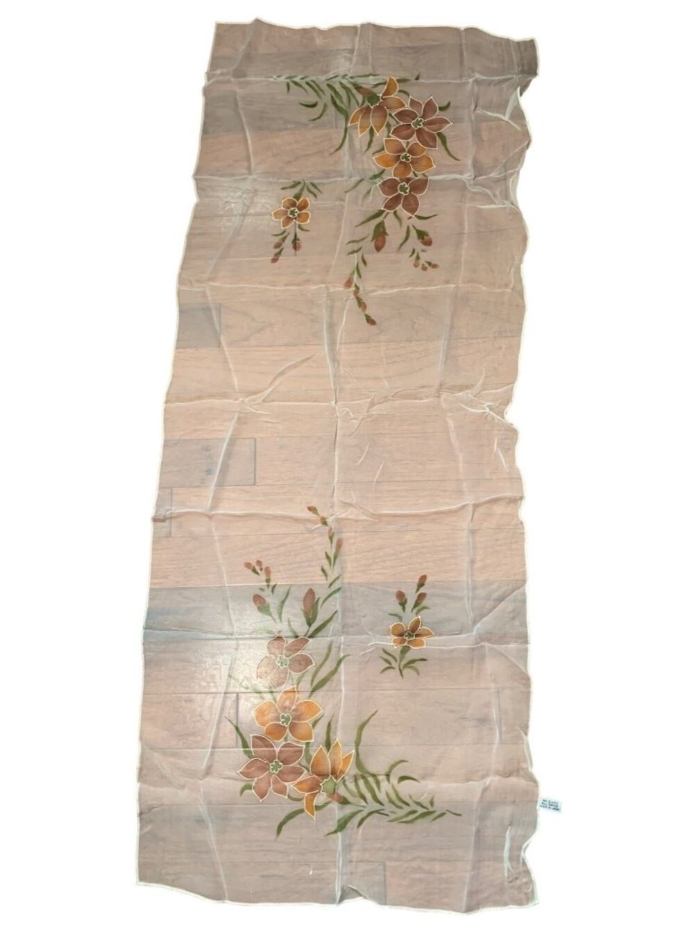 Vintage Womens Floral Rayon Scarf Made in Japan 14"x17"